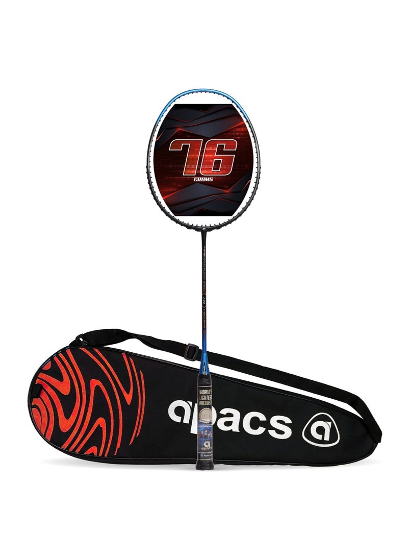 Apacs Nano Fusion Speed 722 Graphite Unstrung Badminton Racket with Full Racket Cover | For Intermediate Players | 76 grams | Maximum String Tension - 30lbs  - Image 1