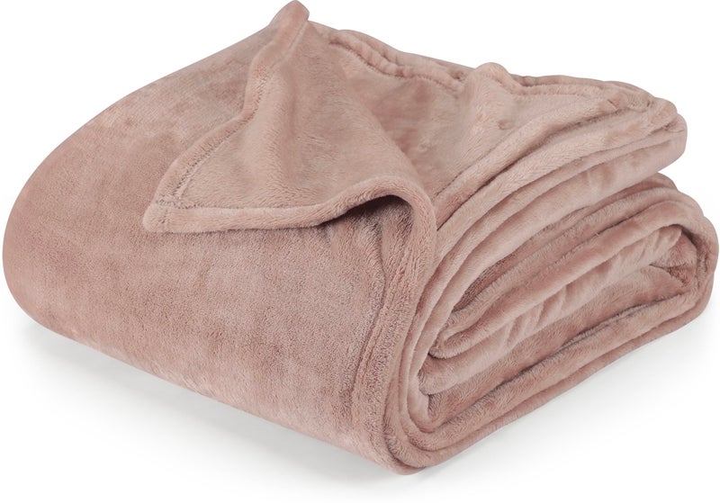 Utopia Bedding Rose Pink Fleece Blanket King Size Lightweight Fuzzy Soft Anti-Static Microfiber Bed Blanket (90x102 Inch) - Image 1