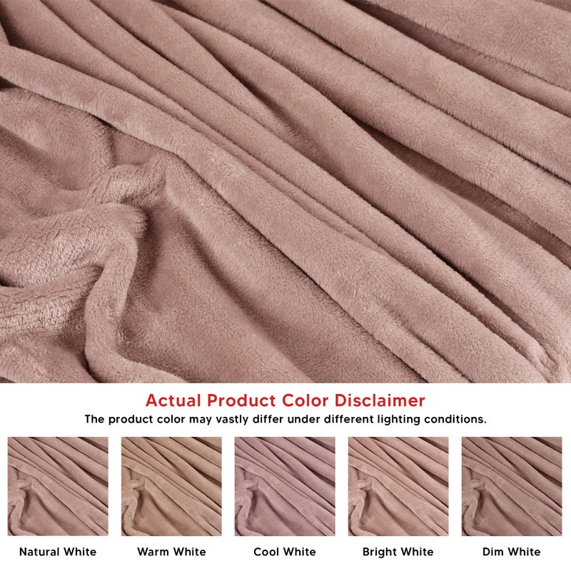 Utopia Bedding Rose Pink Fleece Blanket King Size Lightweight Fuzzy Soft Anti-Static Microfiber Bed Blanket (90x102 Inch) - Image 4