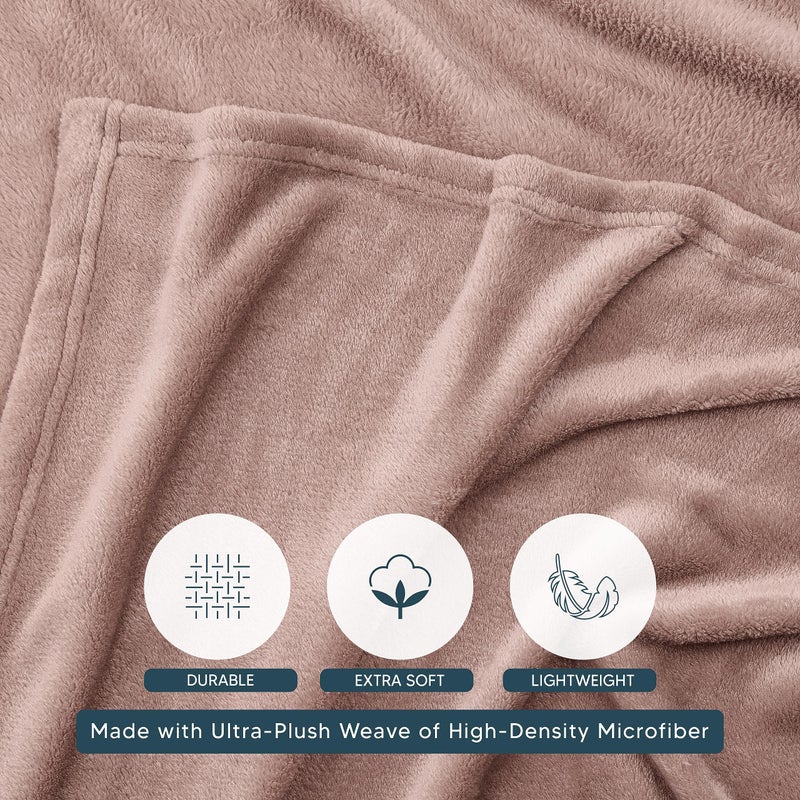 Utopia Bedding Rose Pink Fleece Blanket King Size Lightweight Fuzzy Soft Anti-Static Microfiber Bed Blanket (90x102 Inch) - Image 3
