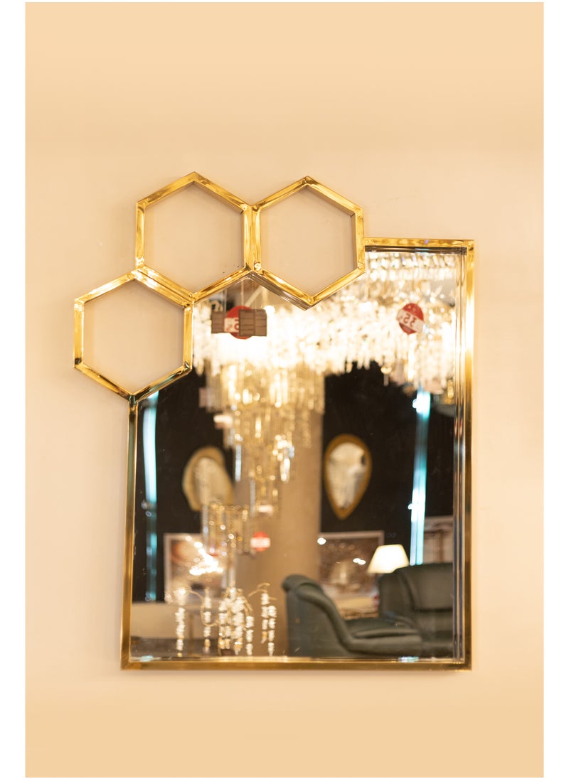 Kandil Egypt 3353 Pvd Honeycomb Mirrors Gold 93x102cm 