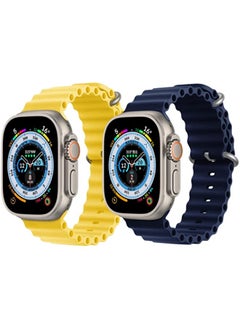 Nylon G-Hook Loop Buckle Strap Dark Green, Silicone Ocean Band Pearl White and Silicone Ocean Band Red for Apple Watch Ultra 8 49mm Set of 3