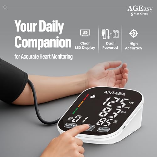 AGEasy Antara AGEasy (Max Group) Fully Automatic One Touch Digital Blood Pressure Monitoring Device | BP Apparatus for Home | Portable Digital BP Check Machine for Hypertension & Managing Heart Health | Smart & Clear Display for Easy Reading - Image 3