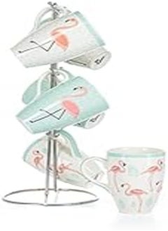 Lotus Lotus 1000404 Caesar Fine Porcelain Tea and Coffee Mug 6 Piece Set, Multicolor 