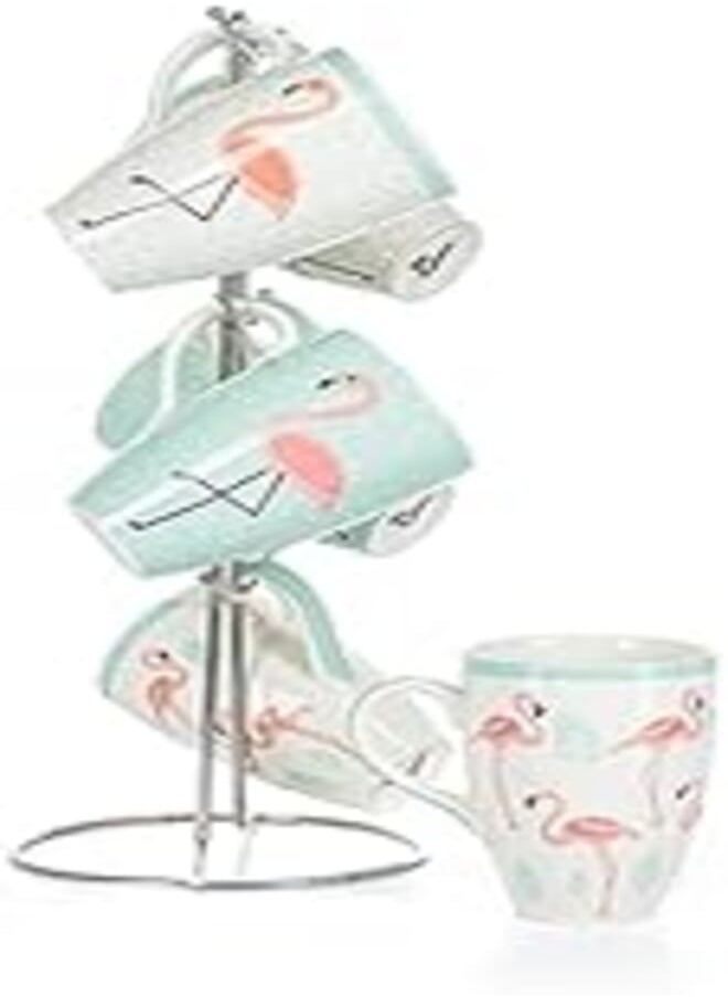 Lotus Lotus 1000404 Caesar Fine Porcelain Tea and Coffee Mug 6 Piece Set, Multicolor 