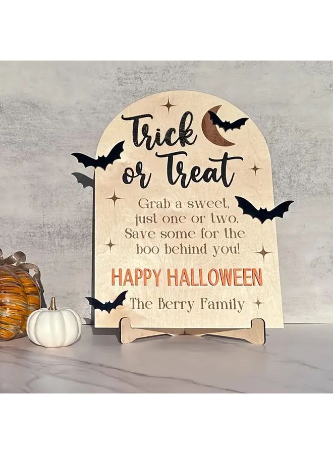 Teal Pumpkin Sign With 3d Spider Design Artificial Wood Trick Or Treat Decor For Halloween Indoor Outdoor Use Allergy Friendly Style A - Image 3