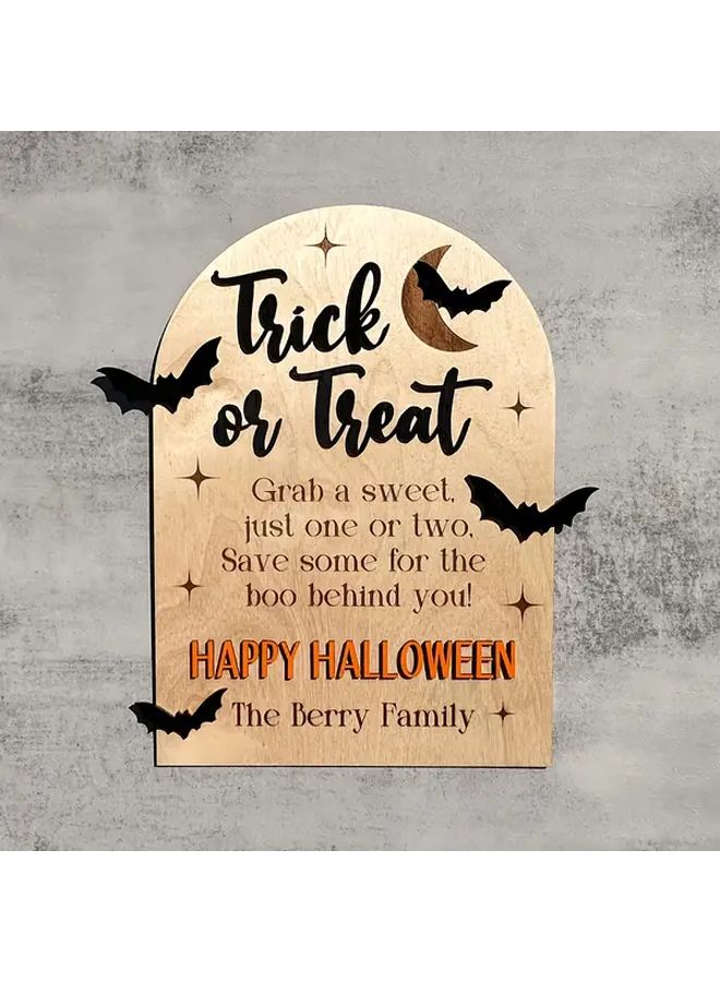 Teal Pumpkin Sign With 3d Spider Design Artificial Wood Trick Or Treat Decor For Halloween Indoor Outdoor Use Allergy Friendly Style A - Image 4