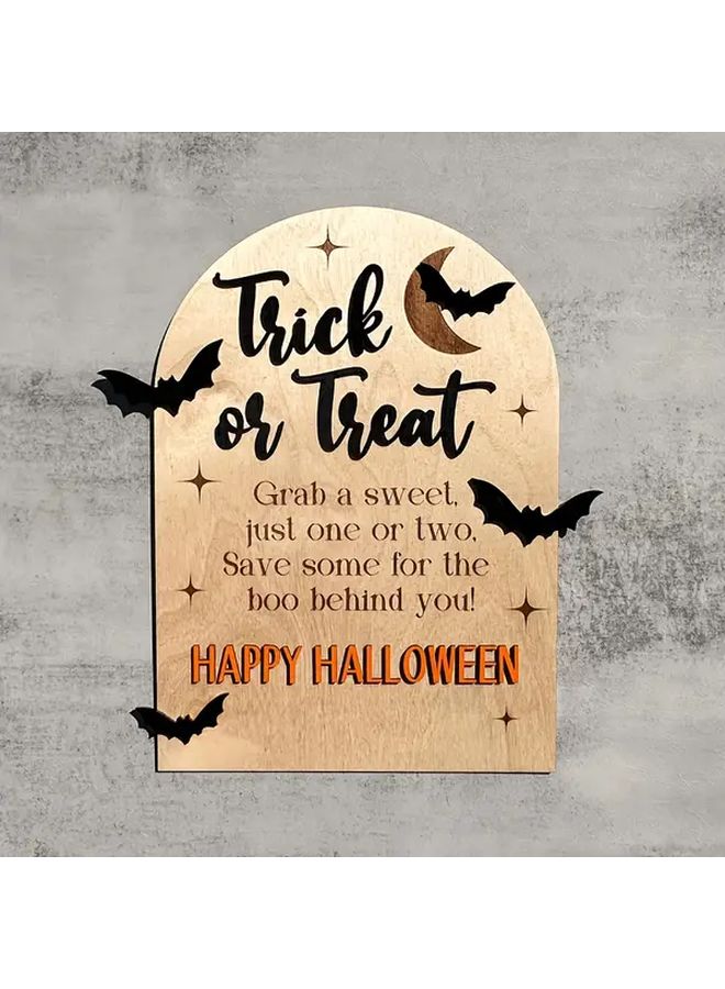 Teal Pumpkin Sign With 3d Spider Design Artificial Wood Trick Or Treat Decor For Halloween Indoor Outdoor Use Allergy Friendly Style A - Image 5