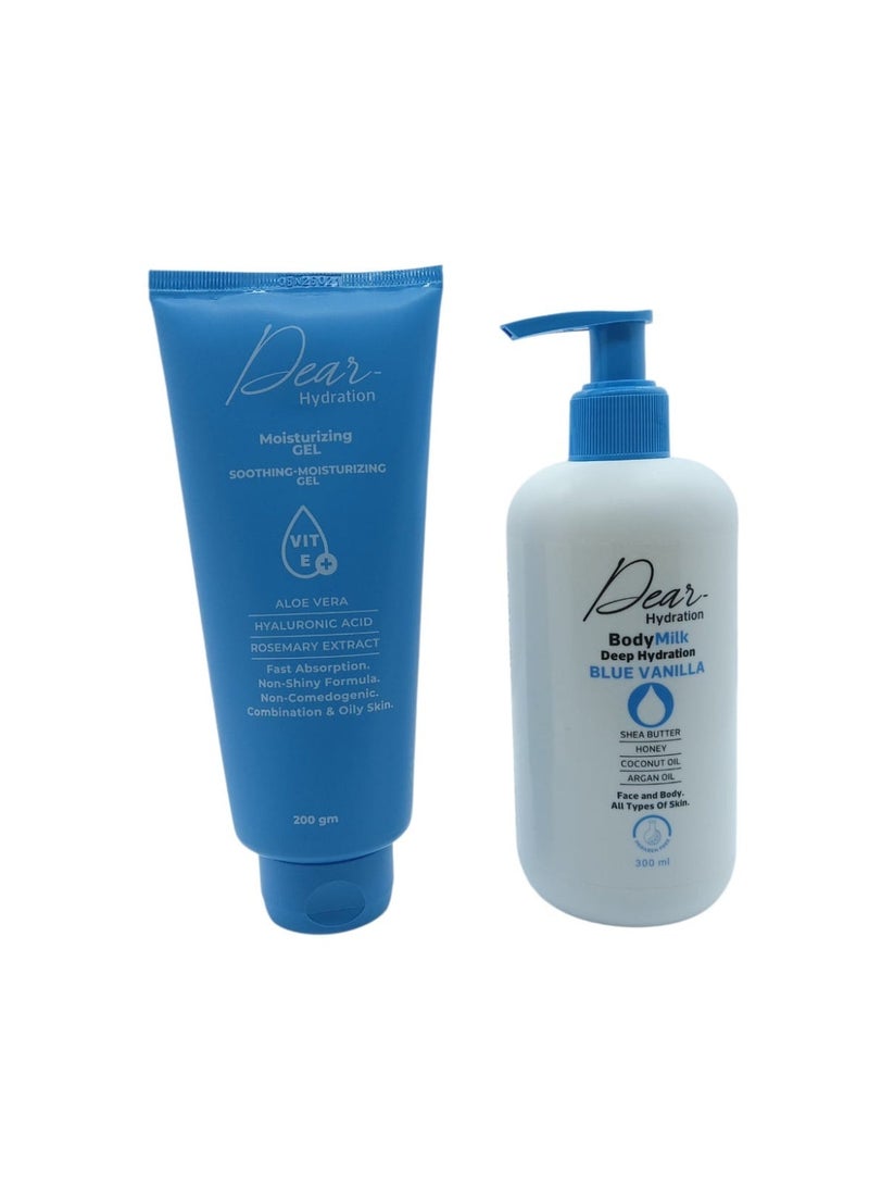 DEAR English: DEAR Hydration Moisturizing Gel 200 g + DEAR Hydration Body Milk Deep Hydration Blue Vanilla 300 ml - Image 2