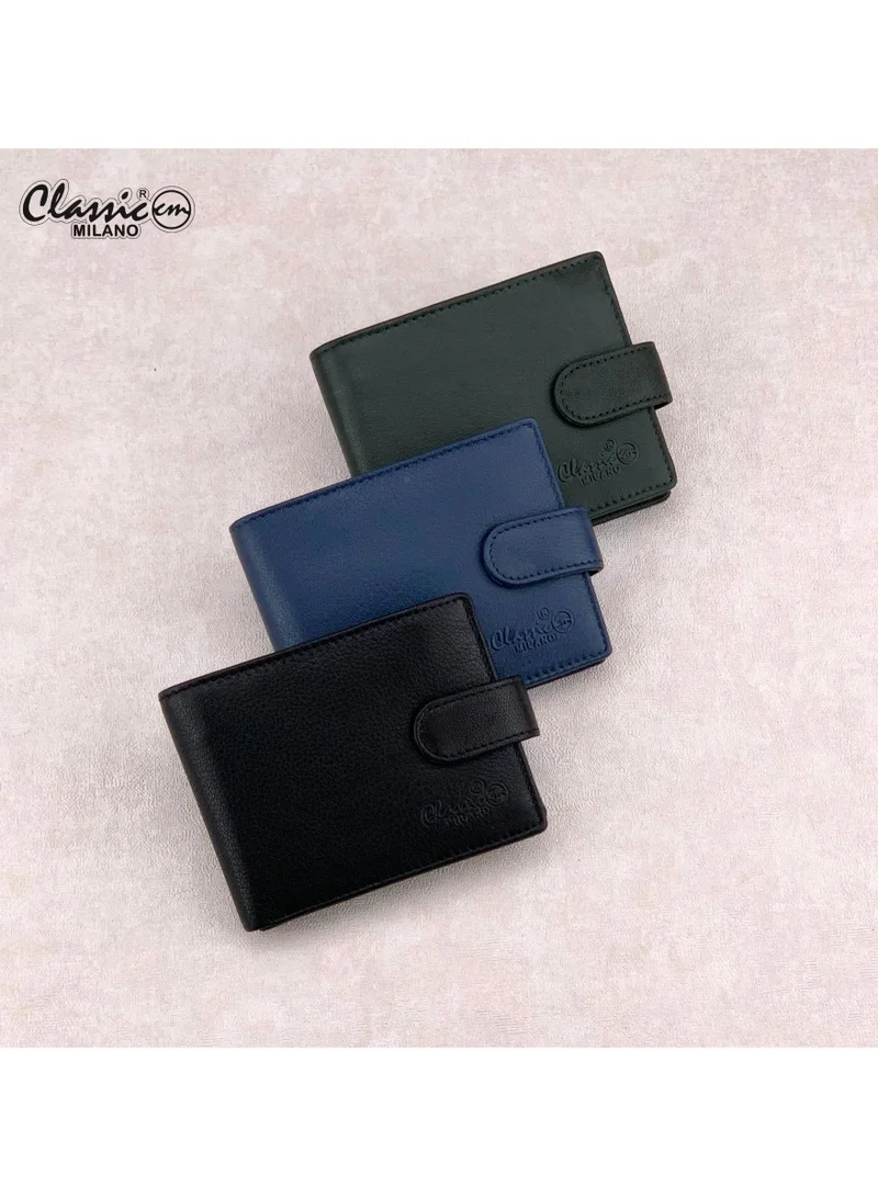 Classic Milano Green (GTF-07-EM) Classic Milano Men’s Wallet – Slim Bifold Leather Wallet for Men with RFID Blocking, Multiple Card Slots & Middle Zip – Stylish Mens Purse Wallets Gift for Husband, Father for Men | Best Price UAE