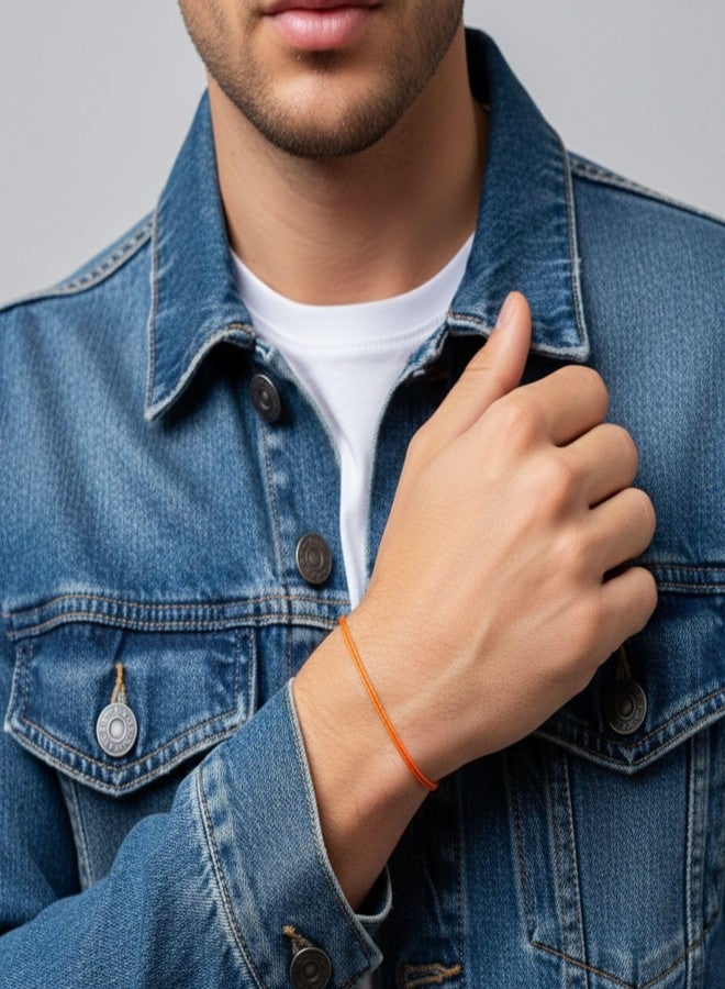Luck Strings Thin Orange Cord Bracelet Adjustable Water-Resistant Nylon Surfer Friendship Bracelet for Men Women Teen Unisex Adult Summer Beach Accessory - Image 5