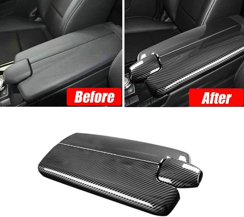 Bayyee Carbon Fiber Armrest Box Cover for Mercedes Benz E Class - Image 2