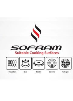 سوفرام قدر ستيل منخفض سوفرام تركي مقاس 28 سم مع غطاء زجاج  - Image 5