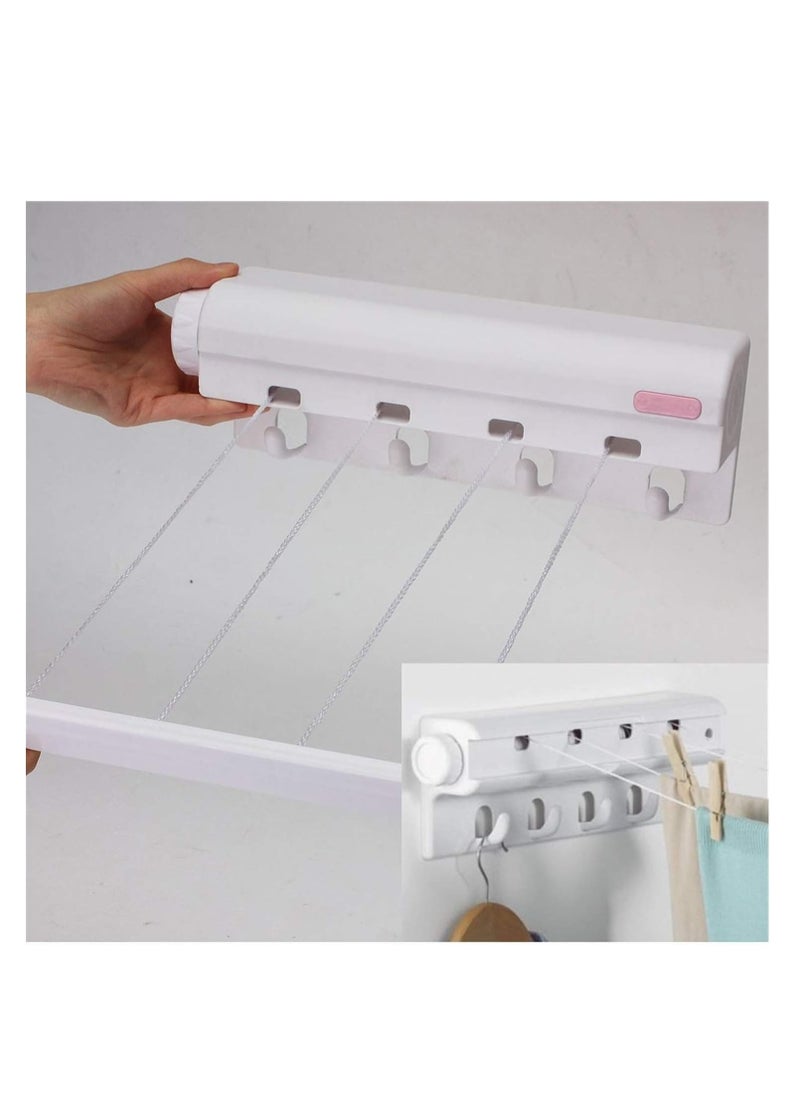 Generic - Automatic 5 Line Retractable Clothesline Clothes Dryer with 4 Bonus Hanging Hooks Instantly Adds Drying Space - Image 1