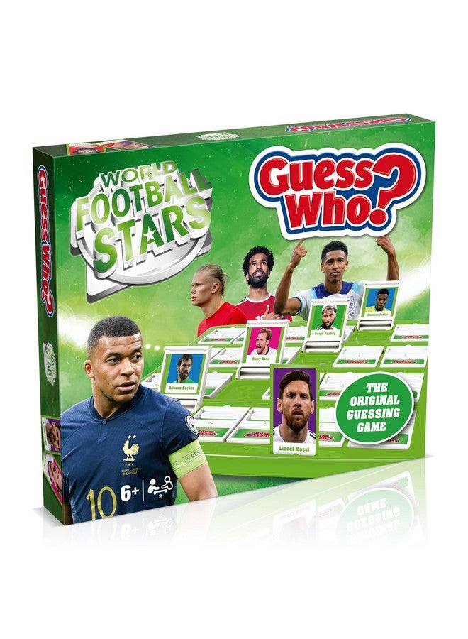 Winning Moves World Football Stars, Guess Who? Green Board Game, Play with Messi, Ronaldo, Harry Kane, Salah, Easy to Setup, Gift for Kids Ages 6 and up, One Size Fits All - Image 1
