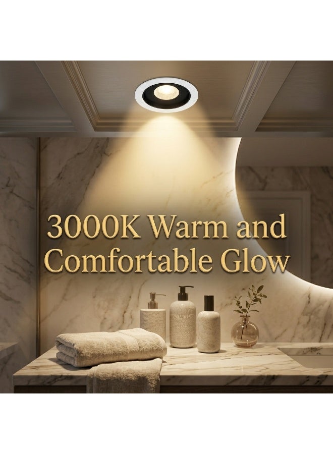 Alfriday Premium COB LED Recessed Spotlight, 3000K Warm White Ceiling Downlight, 455 Lumens, 60° Beam Angle, Flush Mount Accent Lighting for Luxury Home, Bedroom, Living Room & Office - Image 3