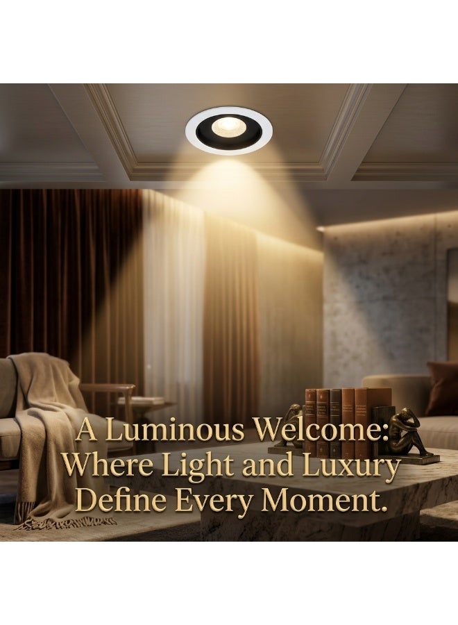 Alfriday Premium COB LED Recessed Spotlight, 3000K Warm White Ceiling Downlight, 455 Lumens, 60° Beam Angle, Flush Mount Accent Lighting for Luxury Home, Bedroom, Living Room & Office - Image 2