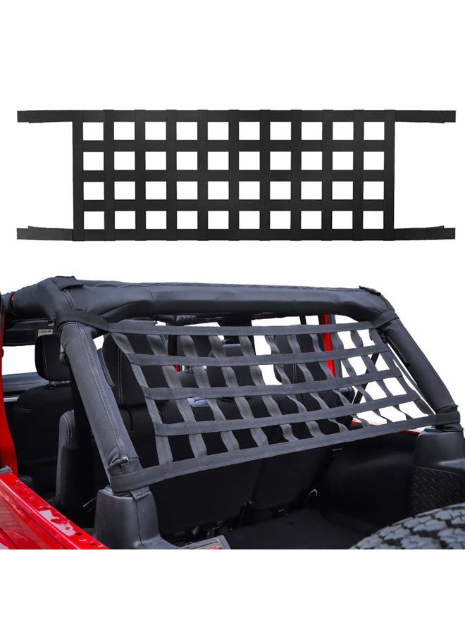 Savadicar Mesh Cargo Net Roof Top Netting Hammock for 1987-2022 Jeep Wrangler YJ TJ JK JL & Gladiator JT, Black - Image 1