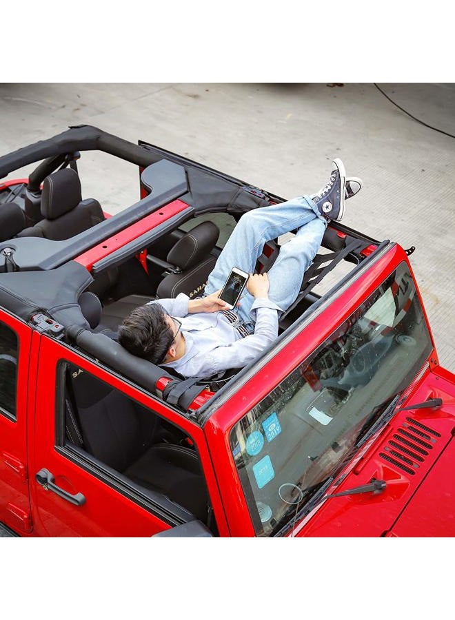 Savadicar Mesh Cargo Net Roof Top Netting Hammock for 1987-2022 Jeep Wrangler YJ TJ JK JL & Gladiator JT, Black - Image 2