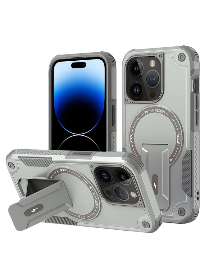 S-TOP Case For iPhone 14 Pro Armor Magsafe Holder PC Hybrid TPU Phone Case - Image 1