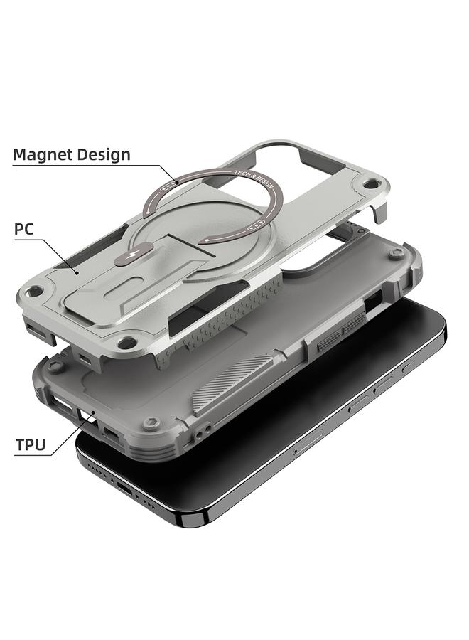 S-TOP Case For iPhone 14 Pro Armor Magsafe Holder PC Hybrid TPU Phone Case - Image 3
