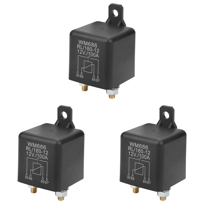 التوصيل متاح للمناطق الساحلية والداخلية على حد سواء 3 قطع مرحل بدء تشغيل DC 12V 100A مفتوح عادي 2 دبوس تشغيل/إيقاف تحكم بديل يقلل العيوب تصميم عصري منتشر يناسب كل ميزانية - Image 1