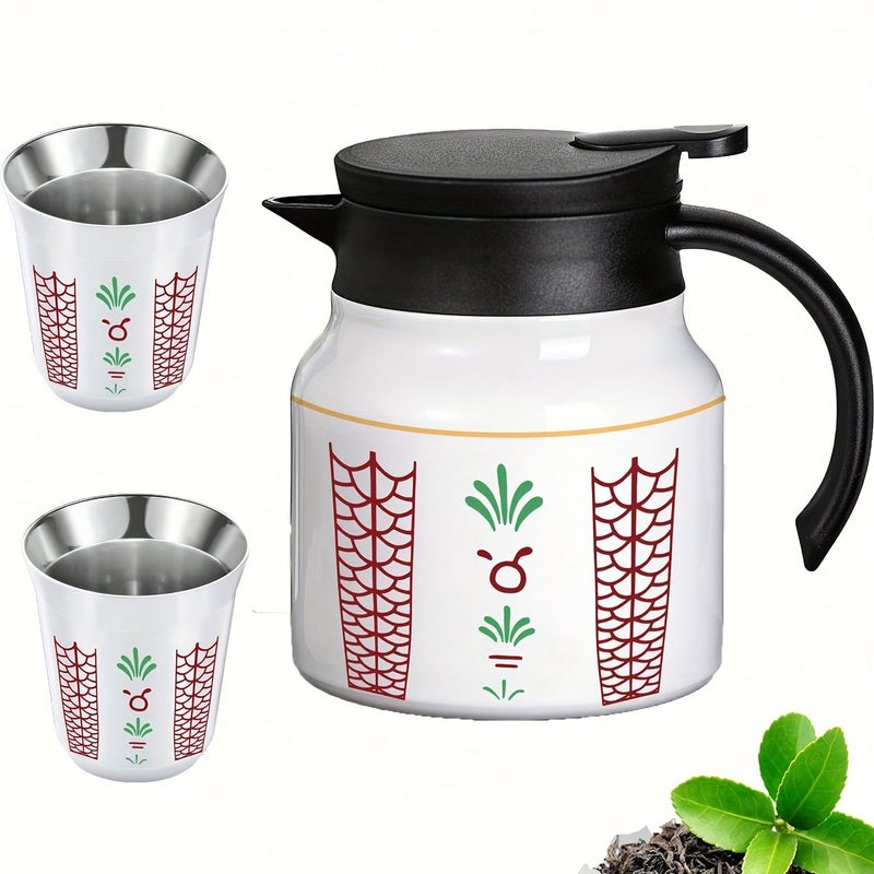 Medium Flower Tea Pot 27oz Stainless Steel Leak Proof Insulated Flask - Image 1