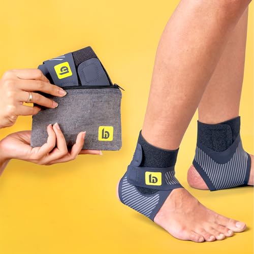 betterhood Premium Ankle Support with ZeroBulk Design for Gym, Sports, Day-long Use (Medium, UK 5–8, Pack of 2) | Foot Compression Brace for Sprains, Plantar Fasciitis | Adjustable Ankle Binder Foot Band - Image 1