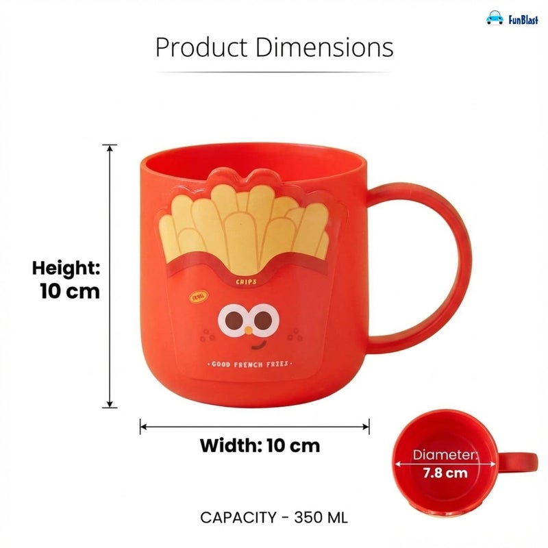 FunBlast Milk Mug for Kids – 350 Ml; Unbreakable Mug for Kids, Milk Mugs for Kids Unbreakable - Milk Drinking Cup for Kids (GoodFrenchFries) - Image 3