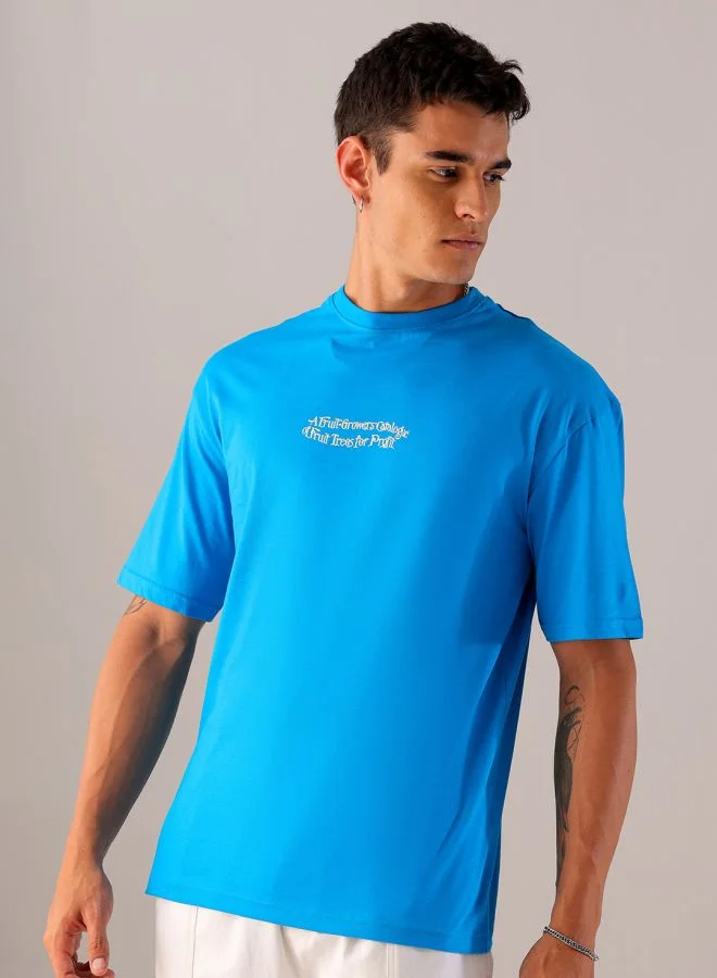 ذا انديان كراج كو Men Boxy Oversized Graphic Back Printed Round Neck Tshirt
