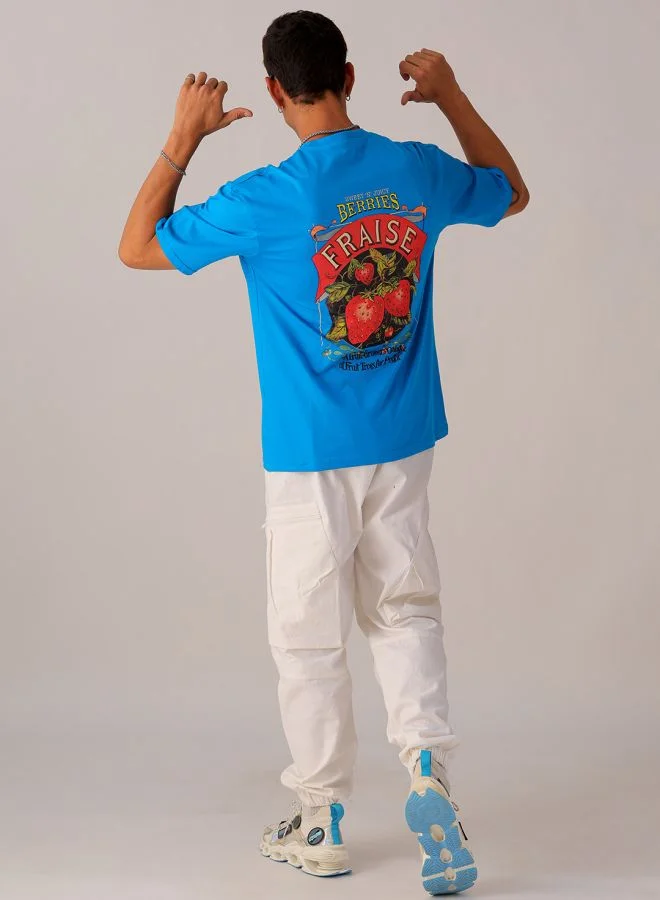 ذا انديان كراج كو Men Boxy Oversized Graphic Back Printed Round Neck Tshirt