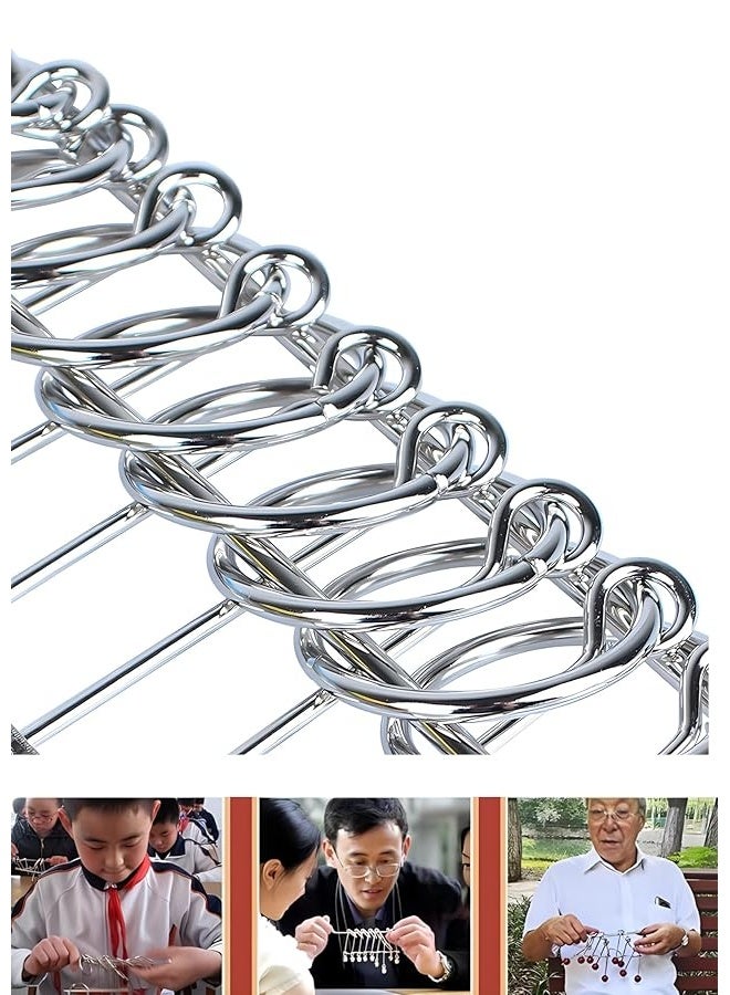 MAGIKON Traditional Brain Teaser, Classical Metal Chinese 9 Linked Rings Puzzle,Comes with Instruction - Image 4