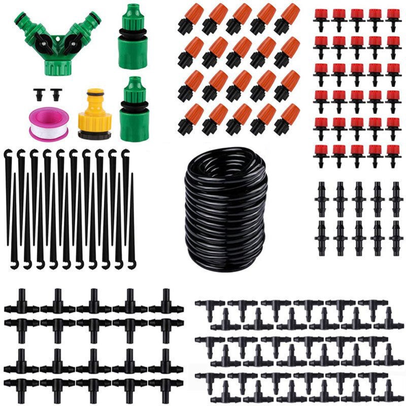 Watering System 5M Black - Individual Adjustable Nozzles With 2 Spraying Modes Automatic Plant Waterer for Outdoor Patio Potted Plants Flowers Bonsai - Image 1