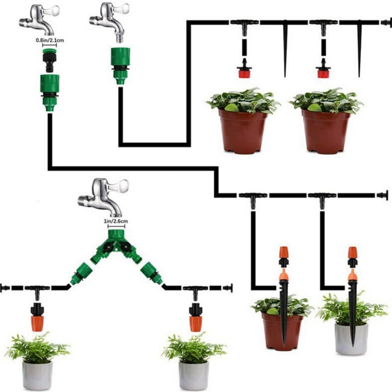 Watering System 5M Black - Individual Adjustable Nozzles With 2 Spraying Modes Automatic Plant Waterer for Outdoor Patio Potted Plants Flowers Bonsai - Image 2