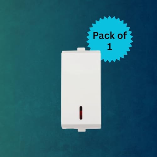 Anchor by Panasonic Penta Modular 16AX One Way Switch with Neon, 1 Module Heavy Duty Switch for Inductive Loads, Motors, Fans, Appliances (White, 65077) - Image 2