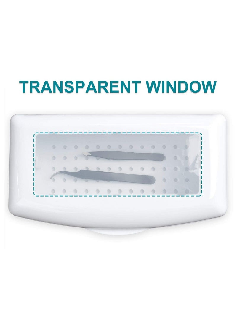 Excefore Nail Tool Sterilizer Box, Plastic Sterilizing Tray, Disinfectant Box Tool Sterilizer for Nail Implement, Tweezers, Cuticle Trimmer, Scissors, Clean Tray Storage for Nail Art Tool - Image 4