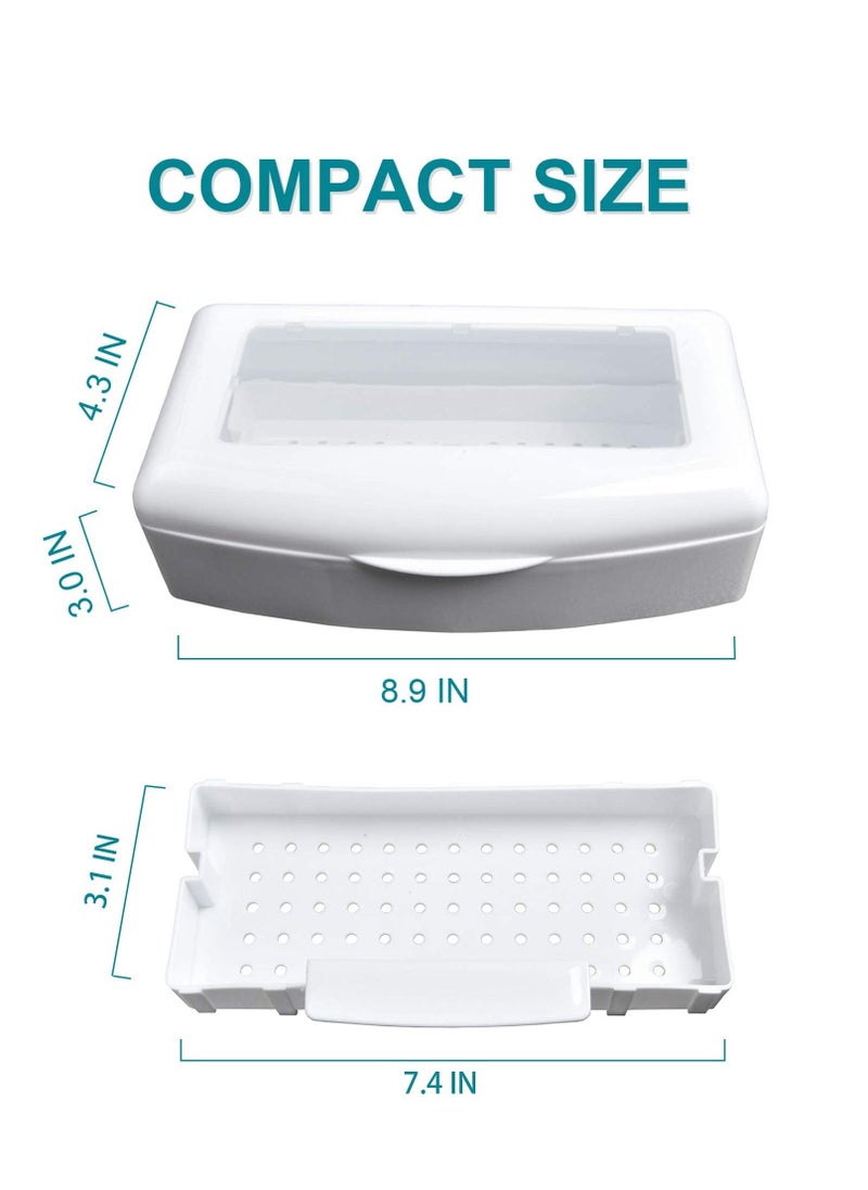 Excefore Nail Tool Sterilizer Box, Plastic Sterilizing Tray, Disinfectant Box Tool Sterilizer for Nail Implement, Tweezers, Cuticle Trimmer, Scissors, Clean Tray Storage for Nail Art Tool - Image 5