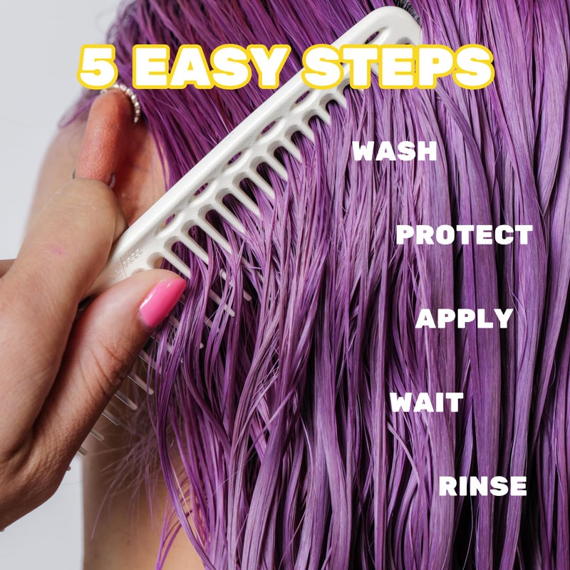 BRITE Vegan Instant Color - Semi-Permanent Hair Color, Nourishing Formula Lasts 5-30 Washes - Perfect for Pre-Lightened & Blonde Hair - Temporary Dye for Women & Men (Pastel Purple, 3.38 Fl Oz) - Image 4