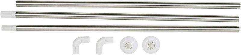 U-Shaped Adjustable Steel Shower Curtain Rod - Silver - Image 1