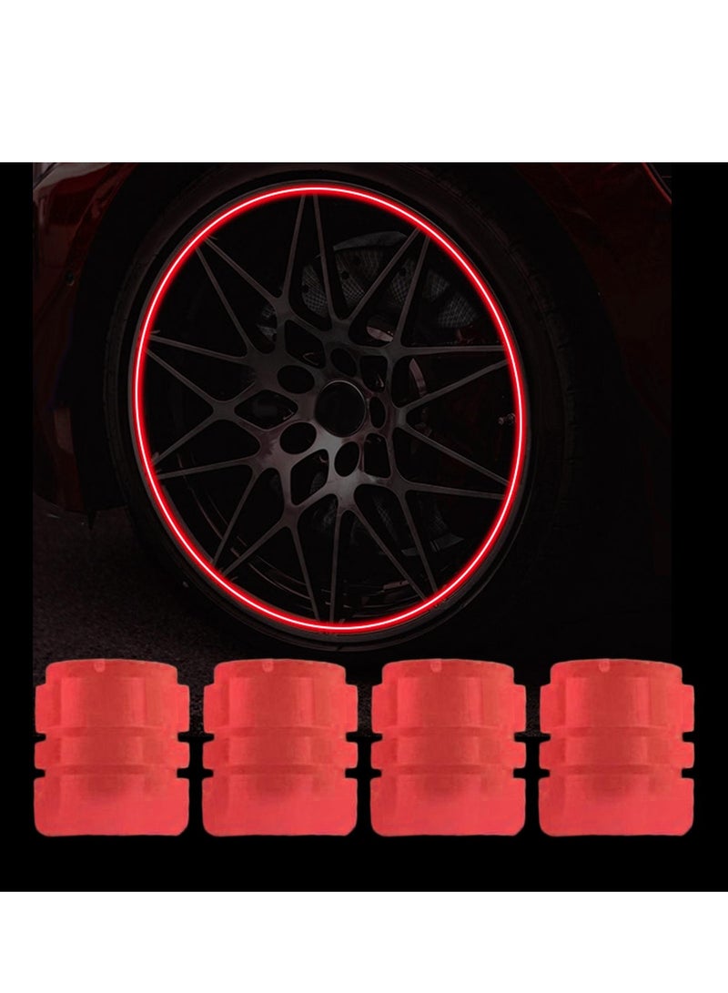 4 عبوات من أغطية صمام الإطارات الحمراء - Image 3