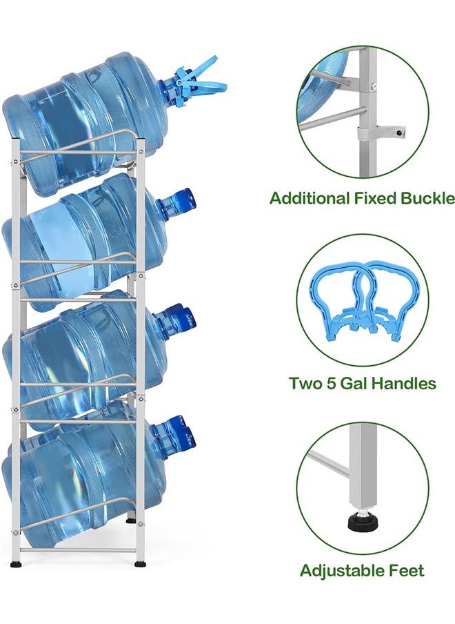 3-Tier Water Bottle Holder, 5 Gallon Cooler Jug Rack For 9 Bottles Heavy Duty Storage Rack, Detachable 441W Carbon Steel
