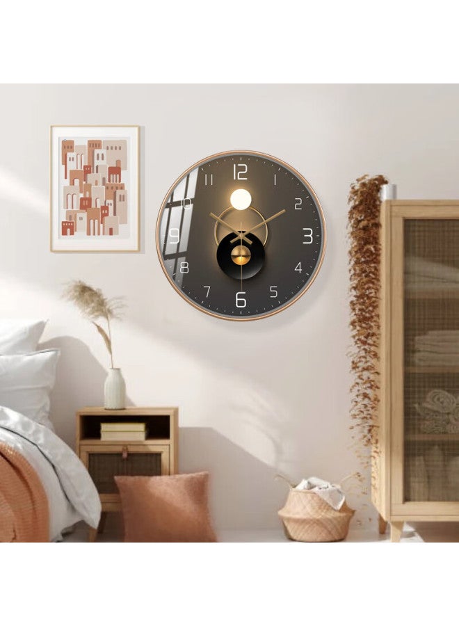 Peng Chuang Pengchuang Radio-controlled Clock Automatic Time Setting Modern Light Shadow Art Living Room Wall Clock Home Quartz Minimalist Luxury Wall Clock - Image 1