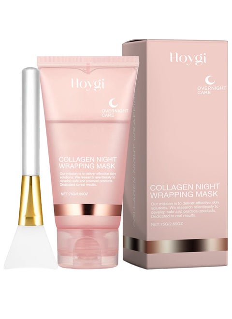 Collagen Night Wrapping Mask, Overnight Sleeping Mask, Peel Off Mask for Elasticity Care, Reduce Sagging, 75g