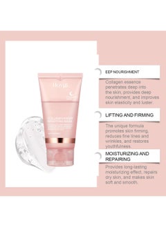 Hoygi Collagen Night Wrapping Mask, Overnight Peel Off Facial Mask with Brush for Dry & Dehydrated Skin, Reduce Sagging & Dullness for Women  - Image 5