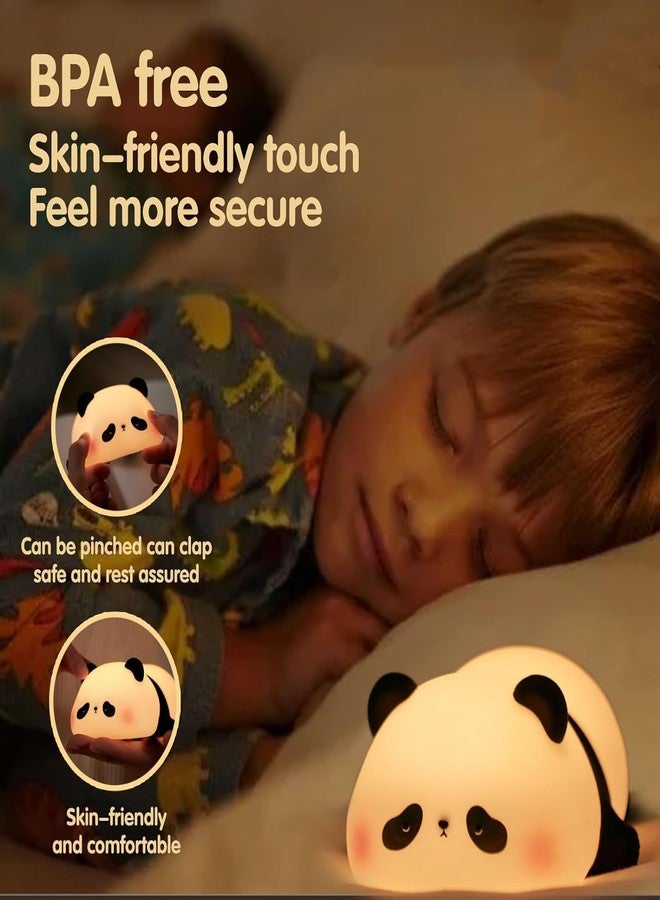مصباح دارفيس الليلي للأطفال، مصنوع من السيليكون، على شكل باندا نائمة، قابل لإعادة الشحن، مصباح لطيف بثلاثة مستويات سطوع، مناسب لغرف نوم الأطفال، غرف الأطفال، مكاتب الدراسة، وإضاءة زينة لعيد ديوالي وعيد الميلاد. - Image 4