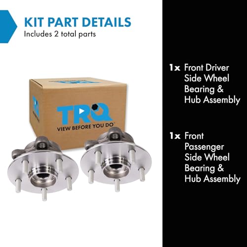 TRQ 2 Piece Front Wheel Bearing & Hub Assembly Set Compatible with 2019-2022 Lexus UX200 2019-2023 UX250h 2018-2022 Toyota C-HR - Image 2