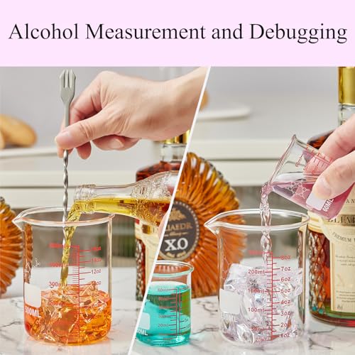 Ackers BORO3.3 High Borosilicate Glass Measuring Cup Set-V-Shaped Spout,Includes 60ml(2OZ), 120ml(4OZ), 250ml(8OZ), 500ml(16OZ), and 1000ml (32OZ) for Kitchen or Restaurant, Easy to Read - Image 5