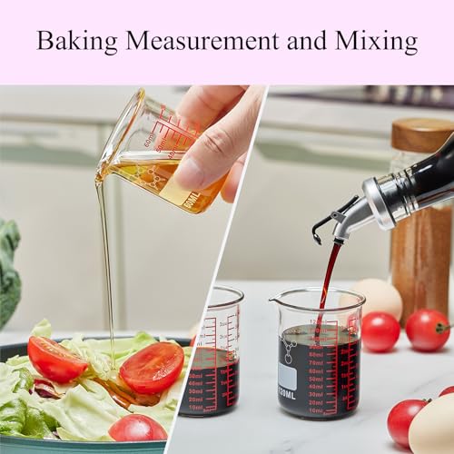 Ackers BORO3.3 High Borosilicate Glass Measuring Cup Set-V-Shaped Spout,Includes 60ml(2OZ), 120ml(4OZ), 250ml(8OZ), 500ml(16OZ), and 1000ml (32OZ) for Kitchen or Restaurant, Easy to Read - Image 4