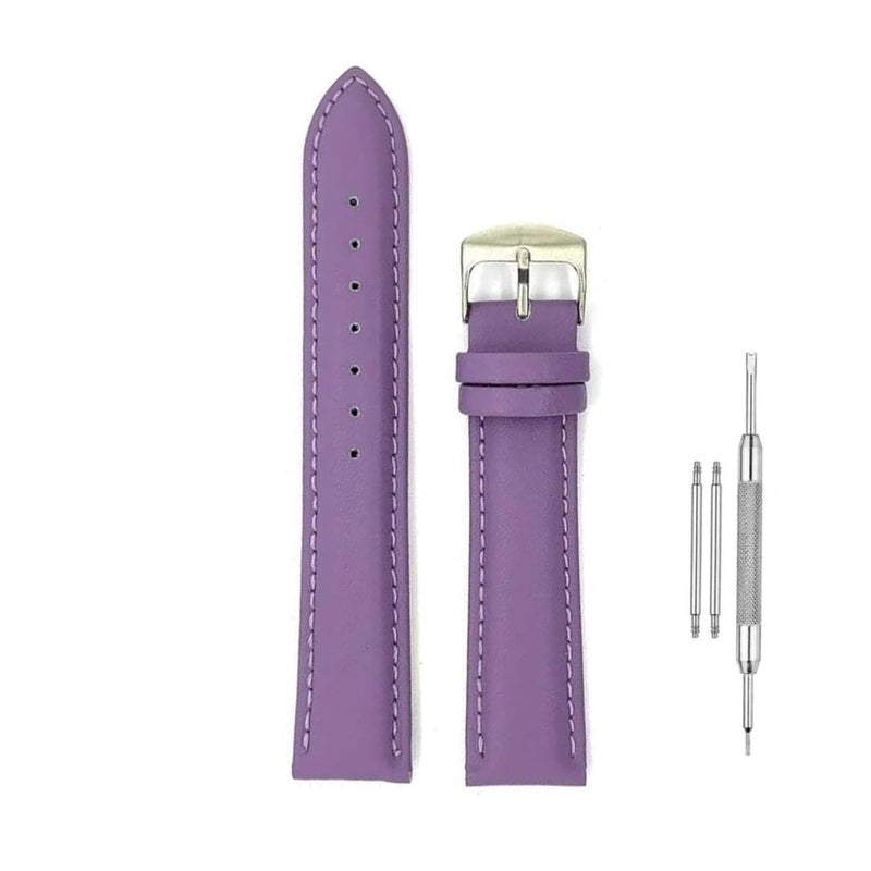 Lineon Colourful 16mm Full Padded Univarsal Vegan Leather Watch Strap For Branded Watches Compitable with (Titan, Timex, Casio, Sonata etc) Tool and Pins Include - Image 1