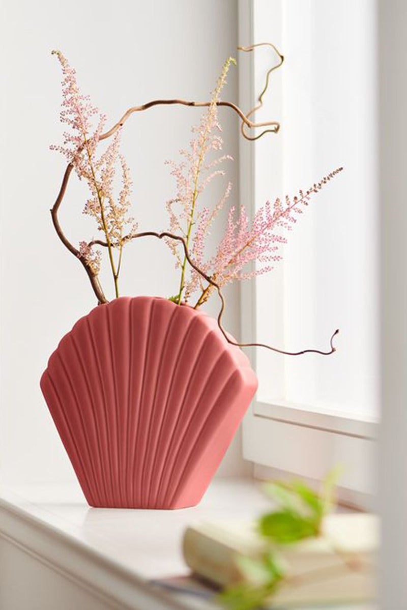 Tchibo Ceramic Shell Vase, Pink  - Image 2